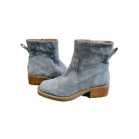 NEW LUCKY BRAND Blue Suede Leather Bootie - Picture 1 of 5
